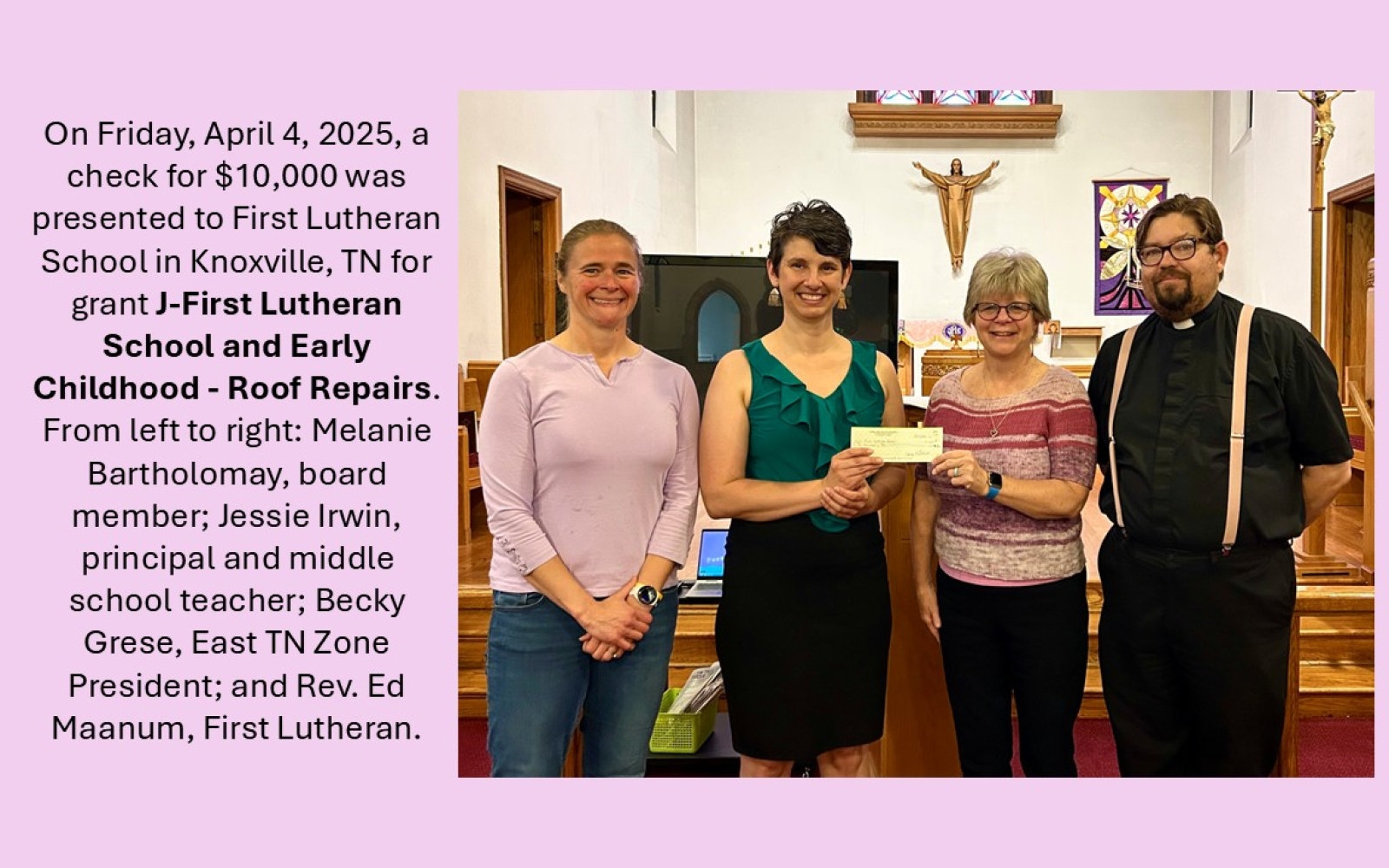 Mission Grant Presentation for First Knoxville School
