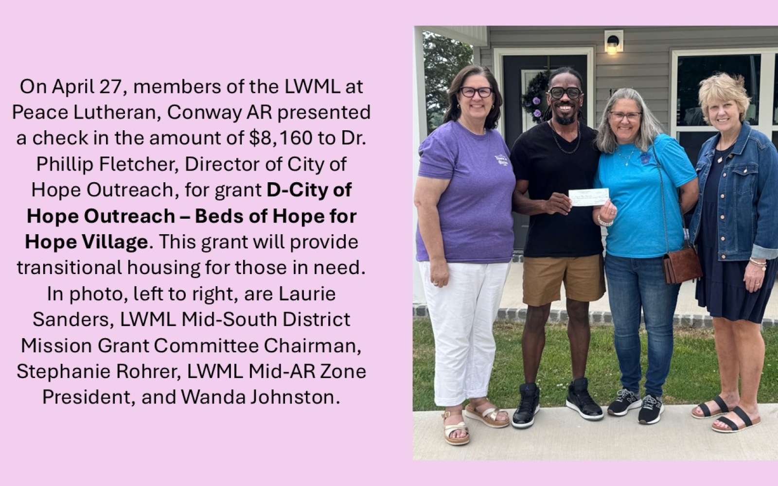 Mission Grant Presentation for City of Hope Outreach